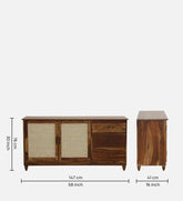 Rattan Elegance Series Sheesham Wood Sideboard in Scratch Resistant Provincial teak